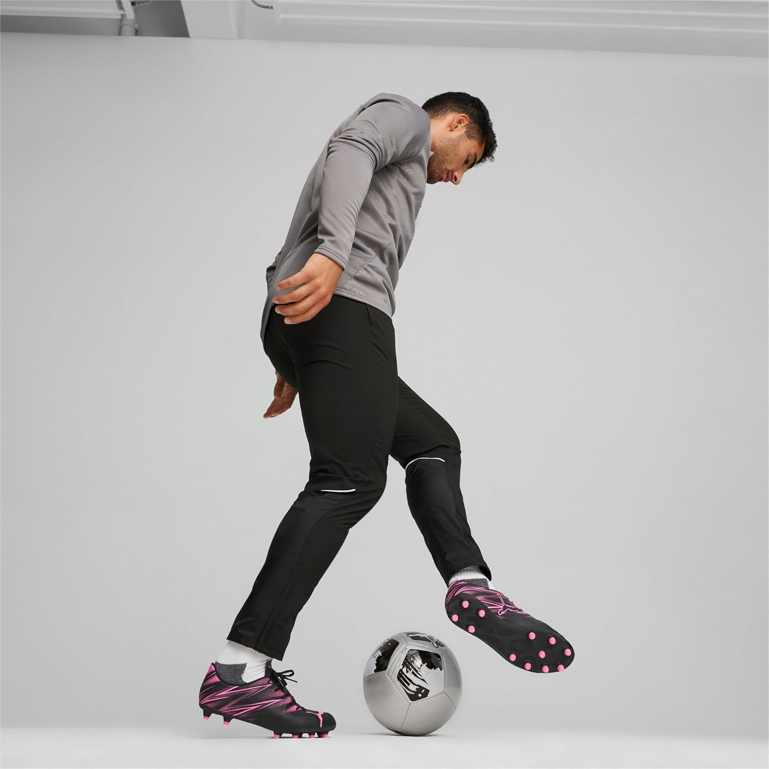 image:imagePuma Mens Attacanto Firm Artificial Ground Soccer CleatPuma Black Poison Pink
