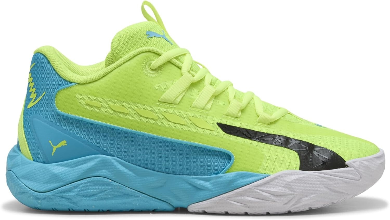 image:imagePuma Mens Dagger Basketball ShoesLime SqueezeBright AquaPuma Black