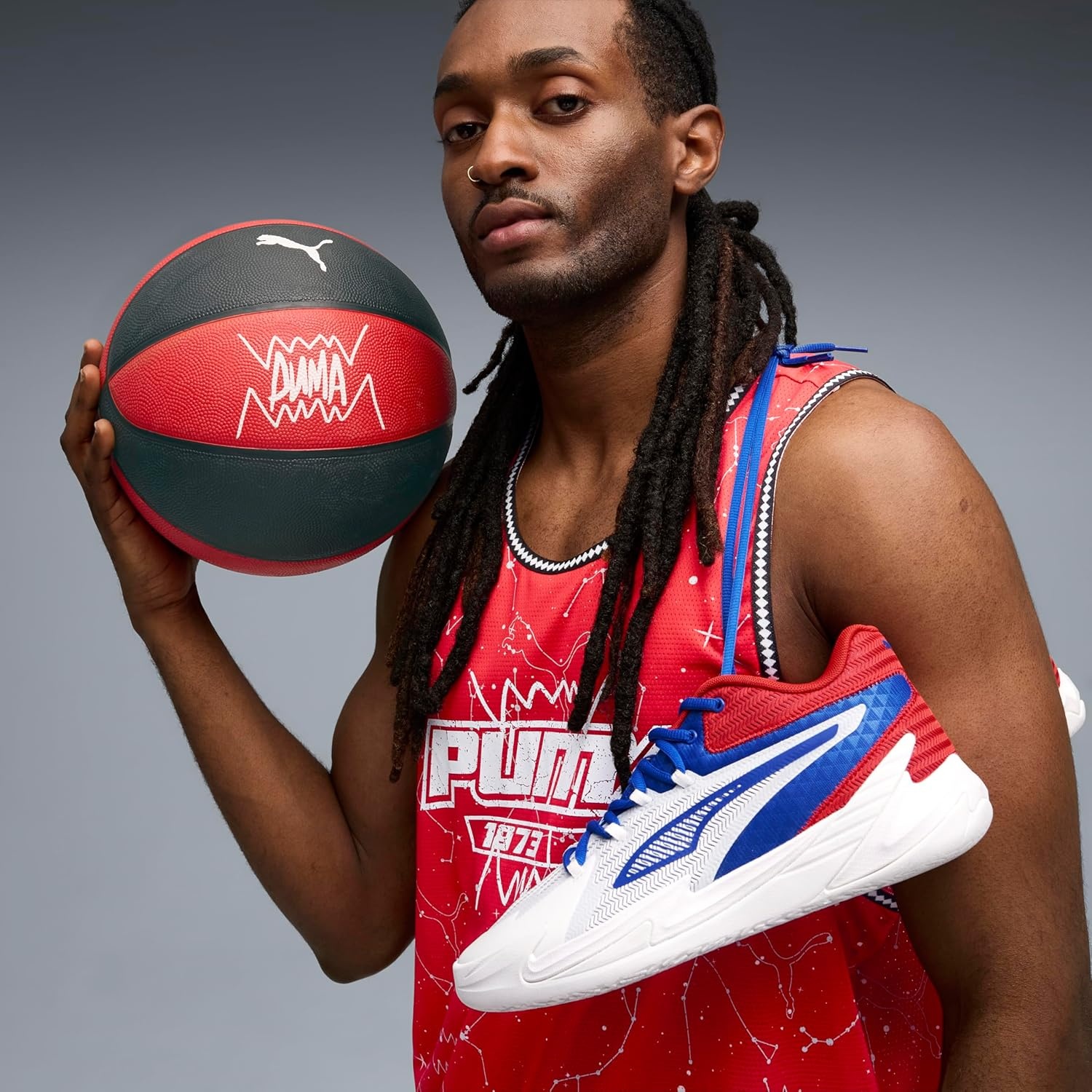 image:imagePuma Mens Dagger Basketball ShoesWhitemountain Bluefor All Time Red Ah25
