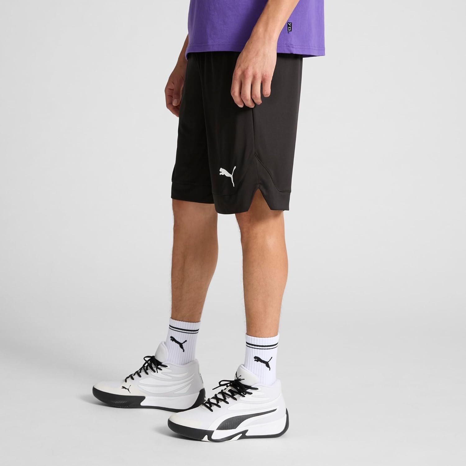 image:imagePuma Mens Rtg Shiny Fabric 10 Shorts Available in Big amp TallPuma Black Ss25
