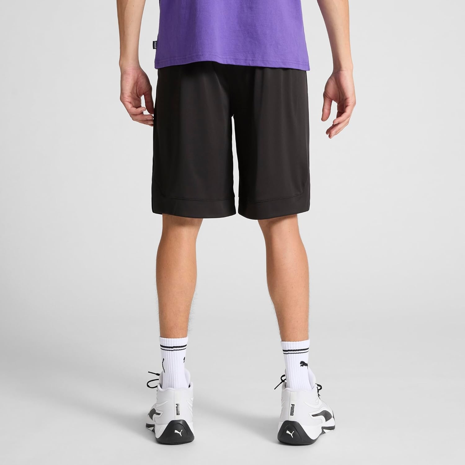 image:imagePuma Mens Rtg Shiny Fabric 10 Shorts Available in Big amp TallPuma Black Ss25