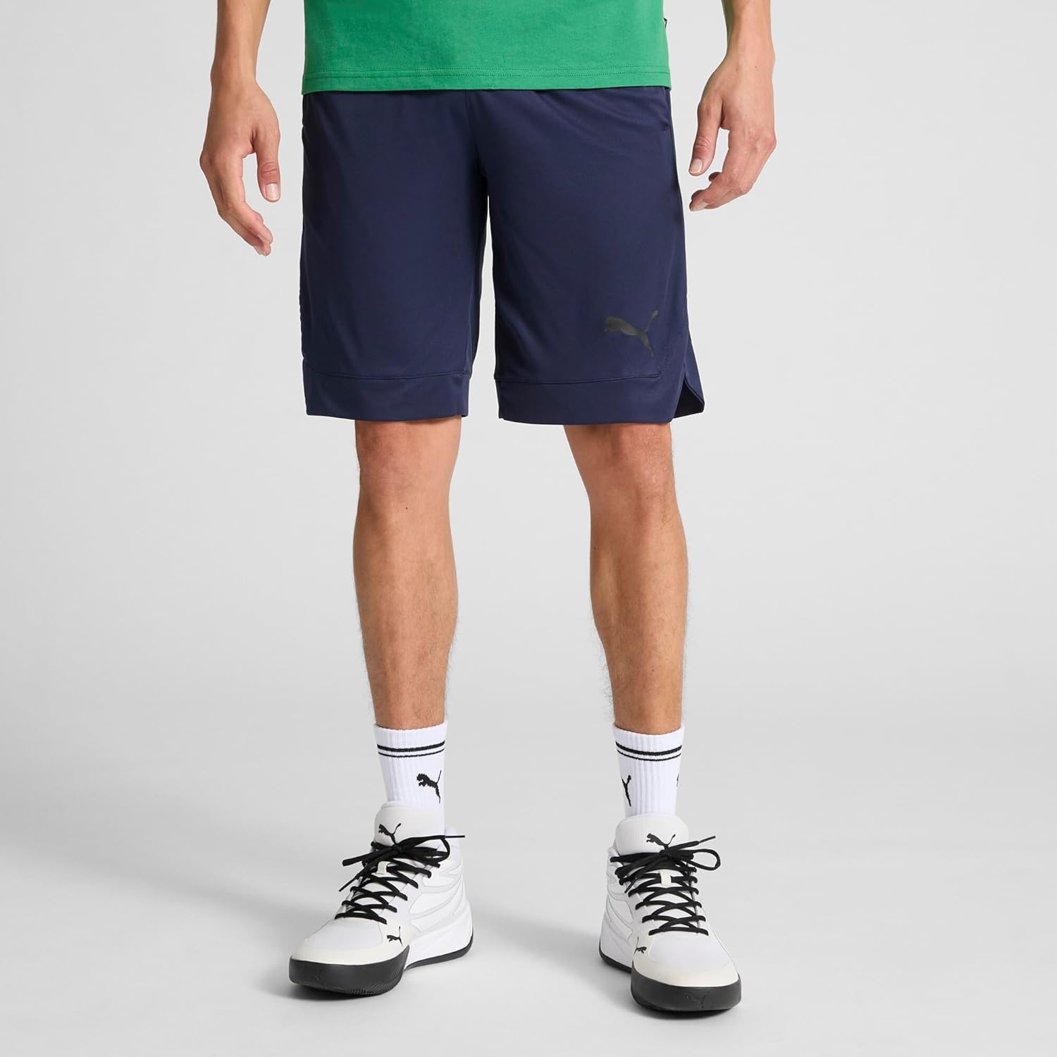 image:imagePuma Mens Rtg Shiny Fabric 10 Shorts Available in Big amp TallPuma Navy Ss25