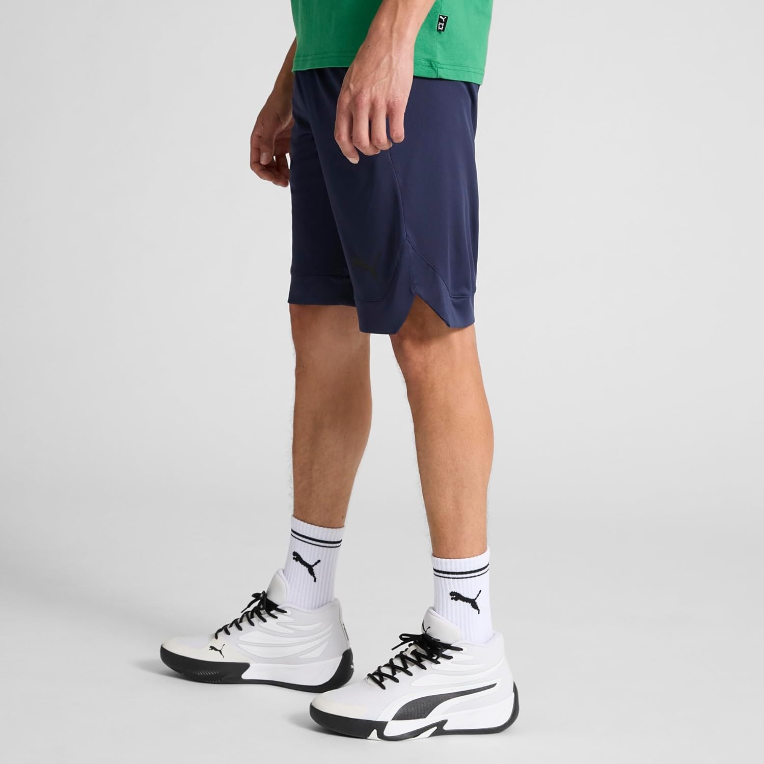 image:imagePuma Mens Rtg Shiny Fabric 10 Shorts Available in Big amp TallPuma Navy Ss25