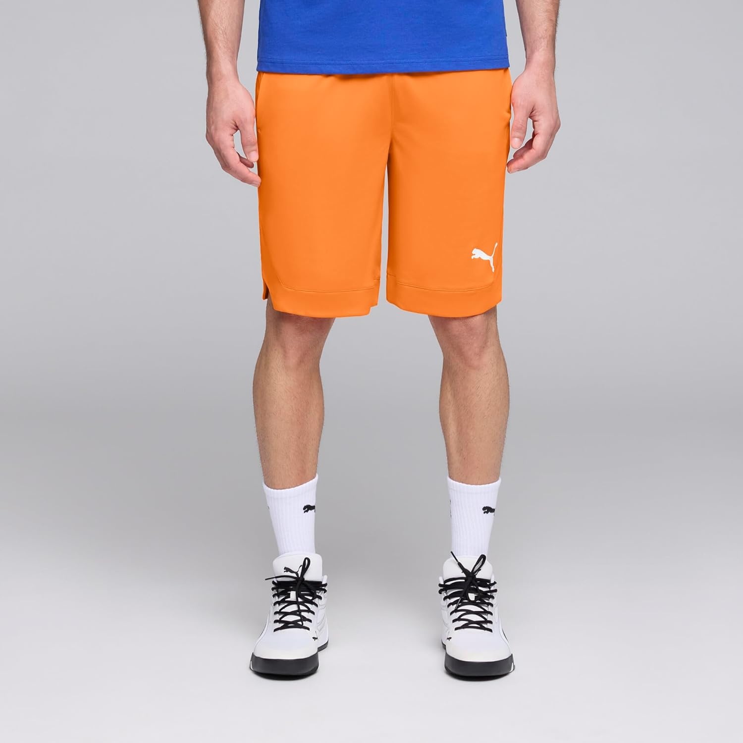 image:imagePuma Mens Rtg Shiny Fabric 10 Shorts Available in Big amp TallRickie Orange Ss25