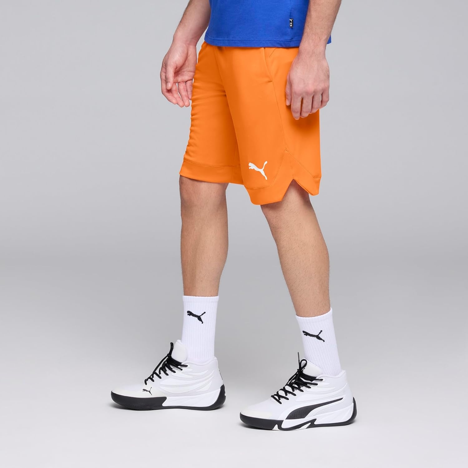 image:imagePuma Mens Rtg Shiny Fabric 10 Shorts Available in Big amp TallRickie Orange Ss25