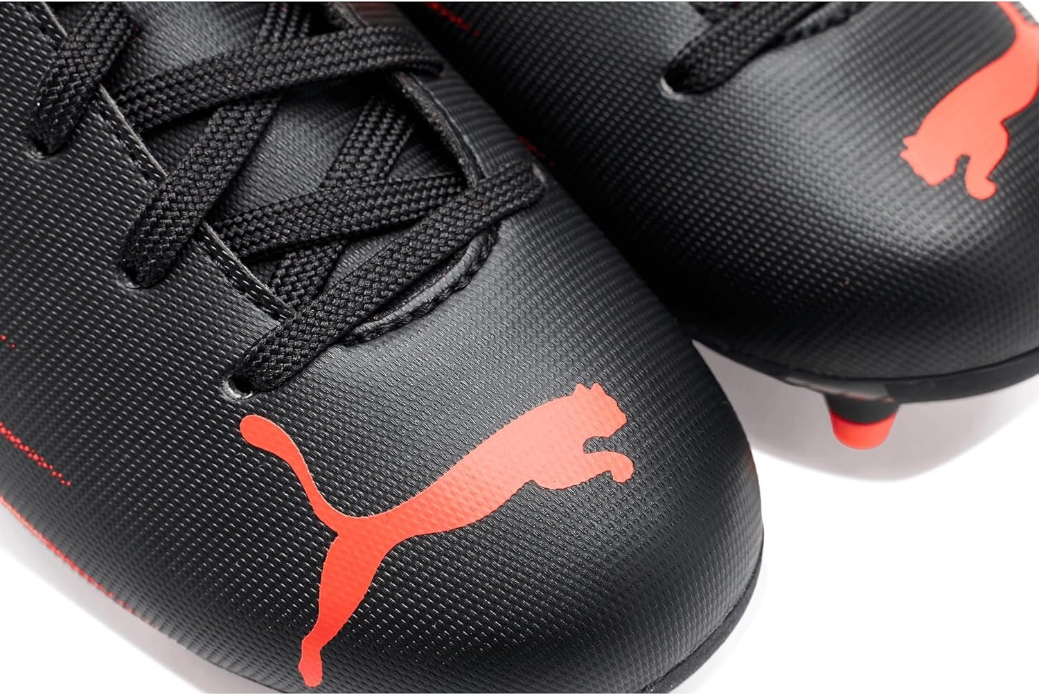 image:imagePuma UnisexChild Attacanto Firm GroundArtificial Ground ToddlerLittle KidBig KidBlackGlowing Red