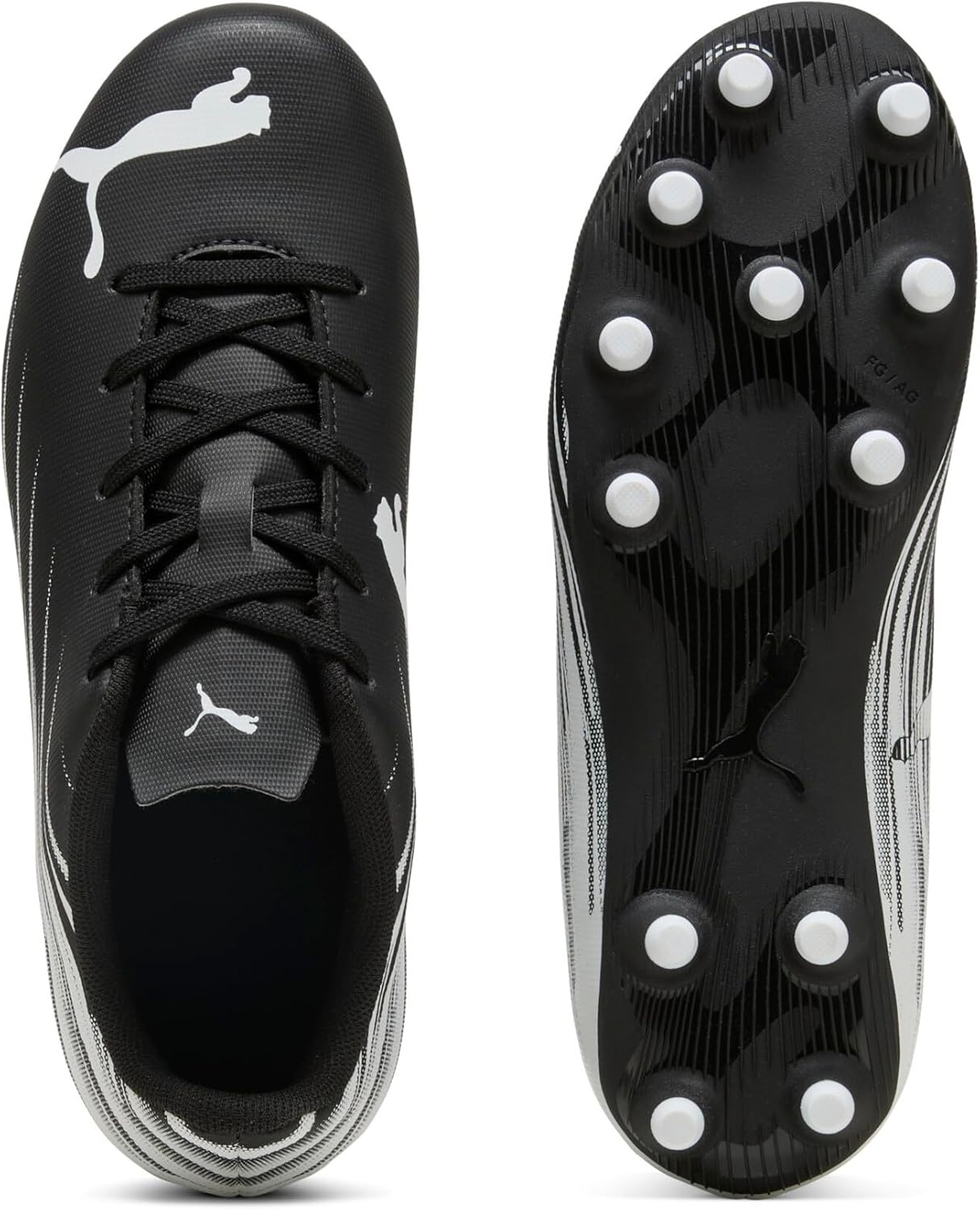 image:imagePuma UnisexChild Attacanto Firm GroundArtificial Ground ToddlerLittle KidBig KidBlackwhite Ah25