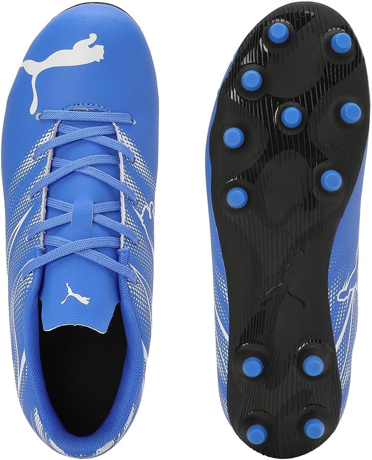 image:imagePuma UnisexChild Attacanto Firm GroundArtificial Ground ToddlerLittle KidBig KidBluemazing Puma White