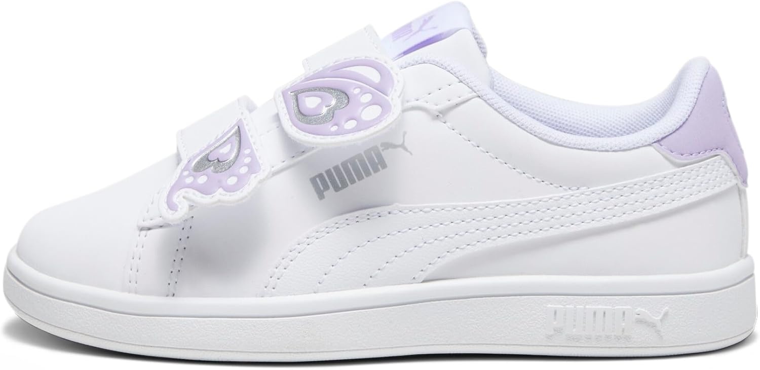 image:imagePuma UnisexChild Smash Hook and LoopButterfly Puma Whitevivid Violetpuma Silver