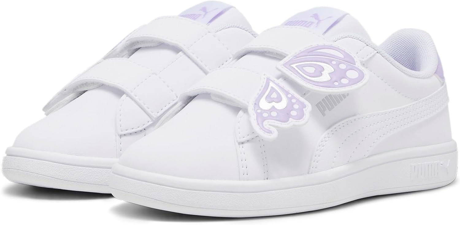 image:imagePuma UnisexChild Smash Hook and LoopButterfly Puma Whitevivid Violetpuma Silver