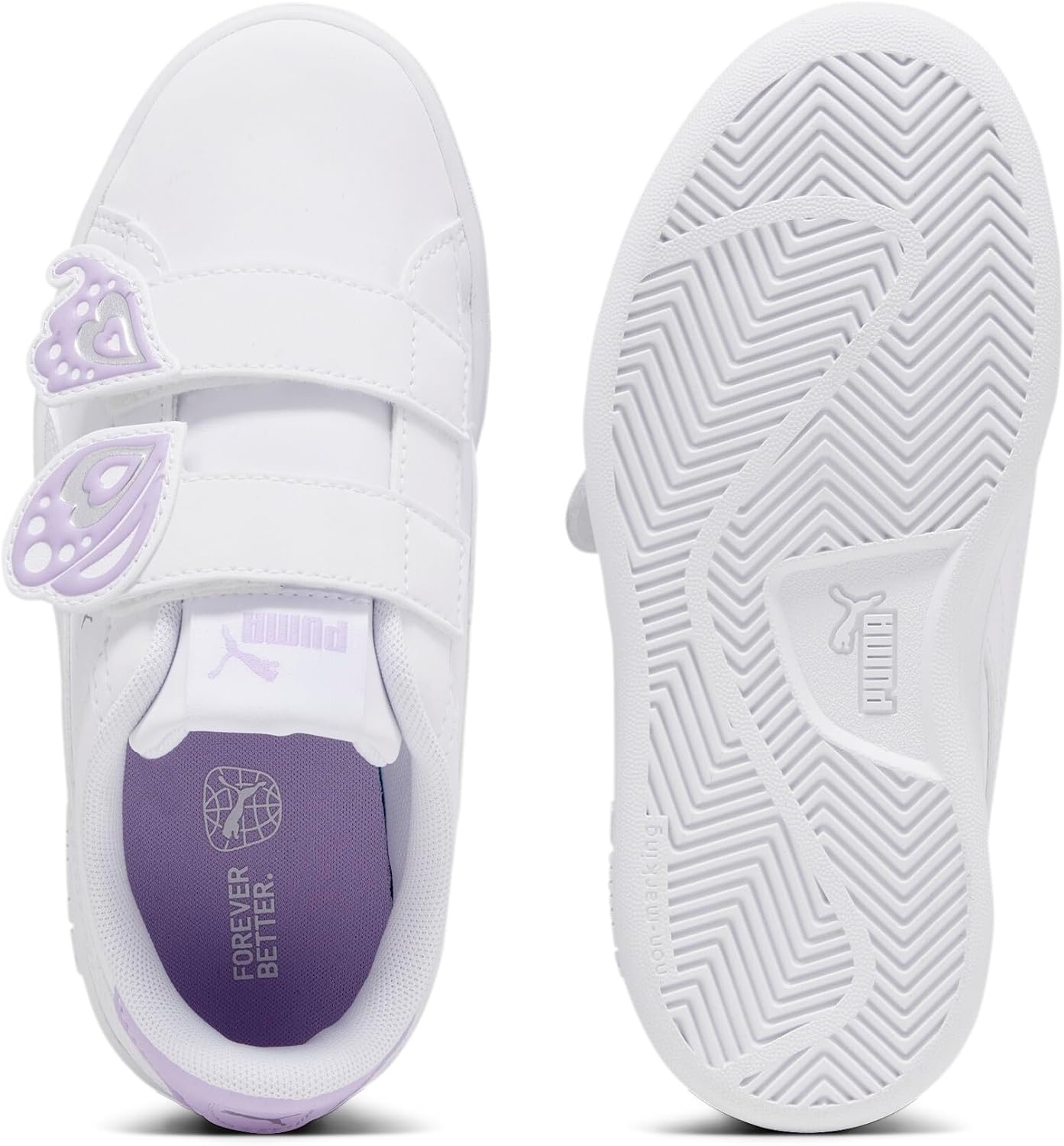 image:imagePuma UnisexChild Smash Hook and LoopButterfly Puma Whitevivid Violetpuma Silver