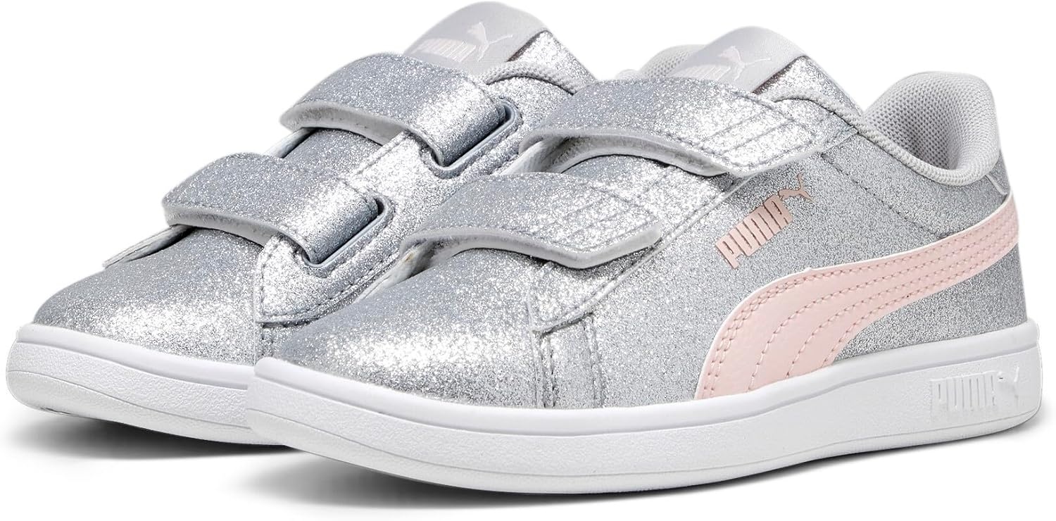 image:imagePuma UnisexChild Smash Hook and LoopGlitz Glam Glacial Grayfrosty Pink