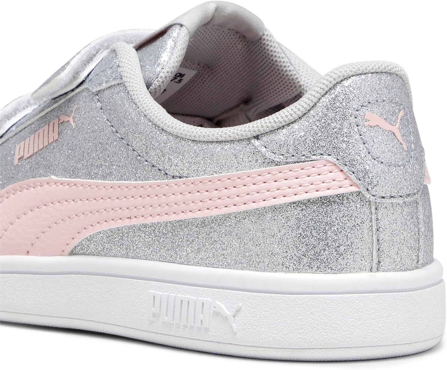 image:imagePuma UnisexChild Smash Hook and LoopGlitz Glam Glacial Grayfrosty Pink