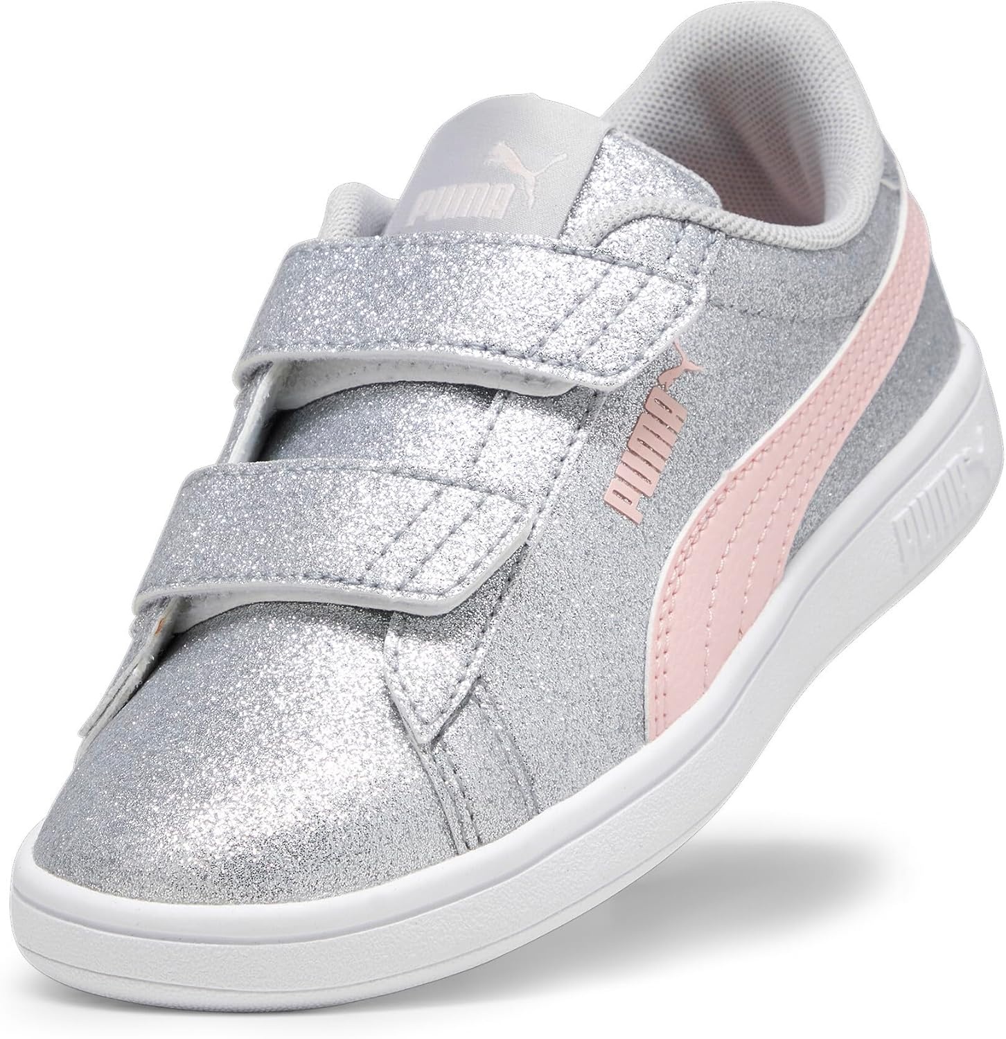 image:imagePuma UnisexChild Smash Hook and LoopGlitz Glam Glacial Grayfrosty Pink