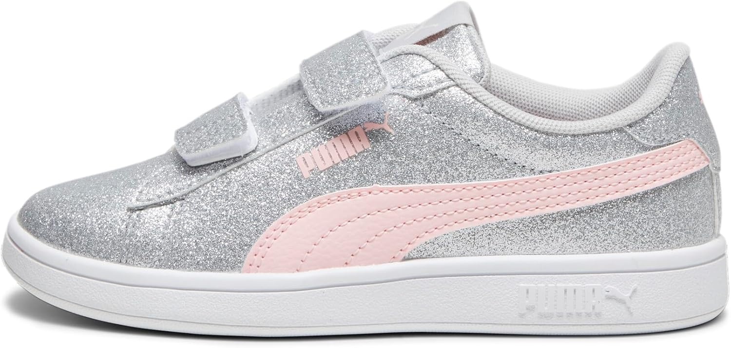 image:imagePuma UnisexChild Smash Hook and LoopGlitz Glam Glacial Grayfrosty Pink