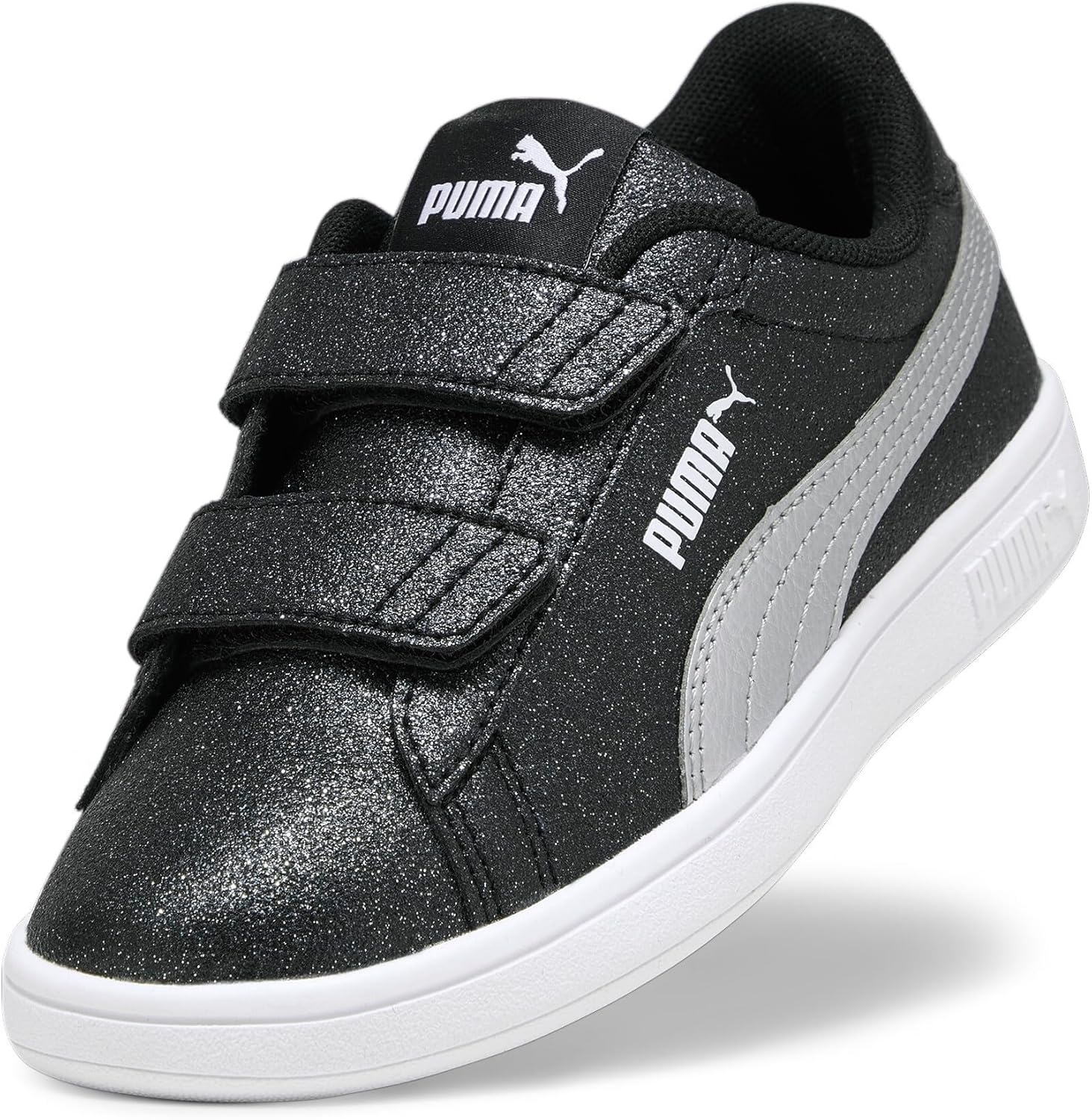 image:imagePuma UnisexChild Smash Hook and LoopGlitz Glam Puma Blackpuma Silverpuma White