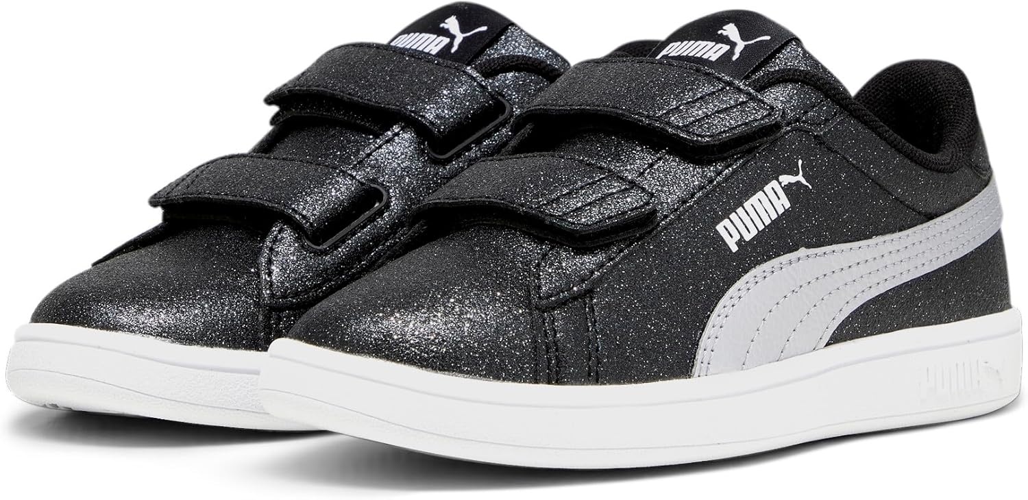image:imagePuma UnisexChild Smash Hook and LoopGlitz Glam Puma Blackpuma Silverpuma White