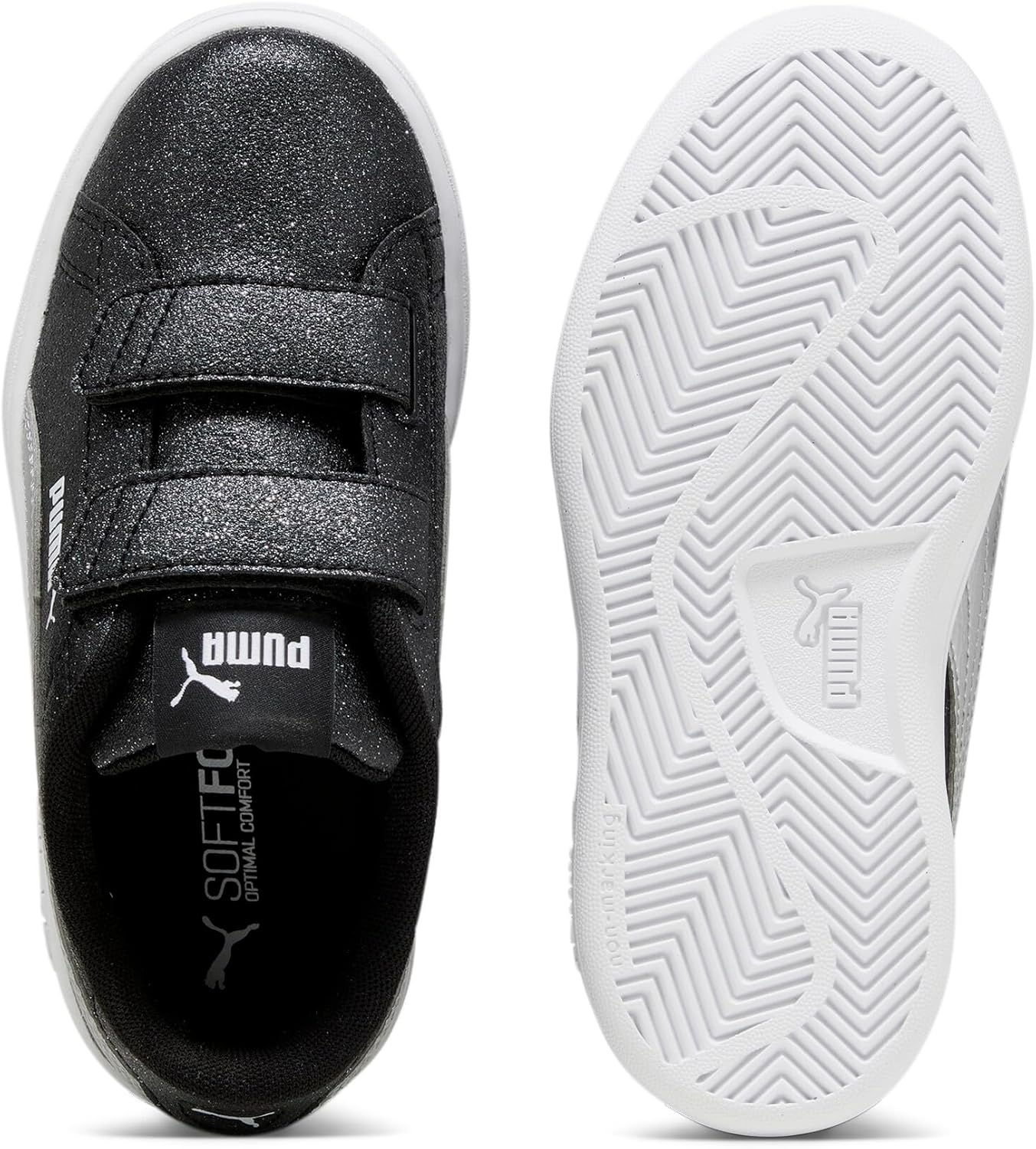 image:imagePuma UnisexChild Smash Hook and LoopGlitz Glam Puma Blackpuma Silverpuma White