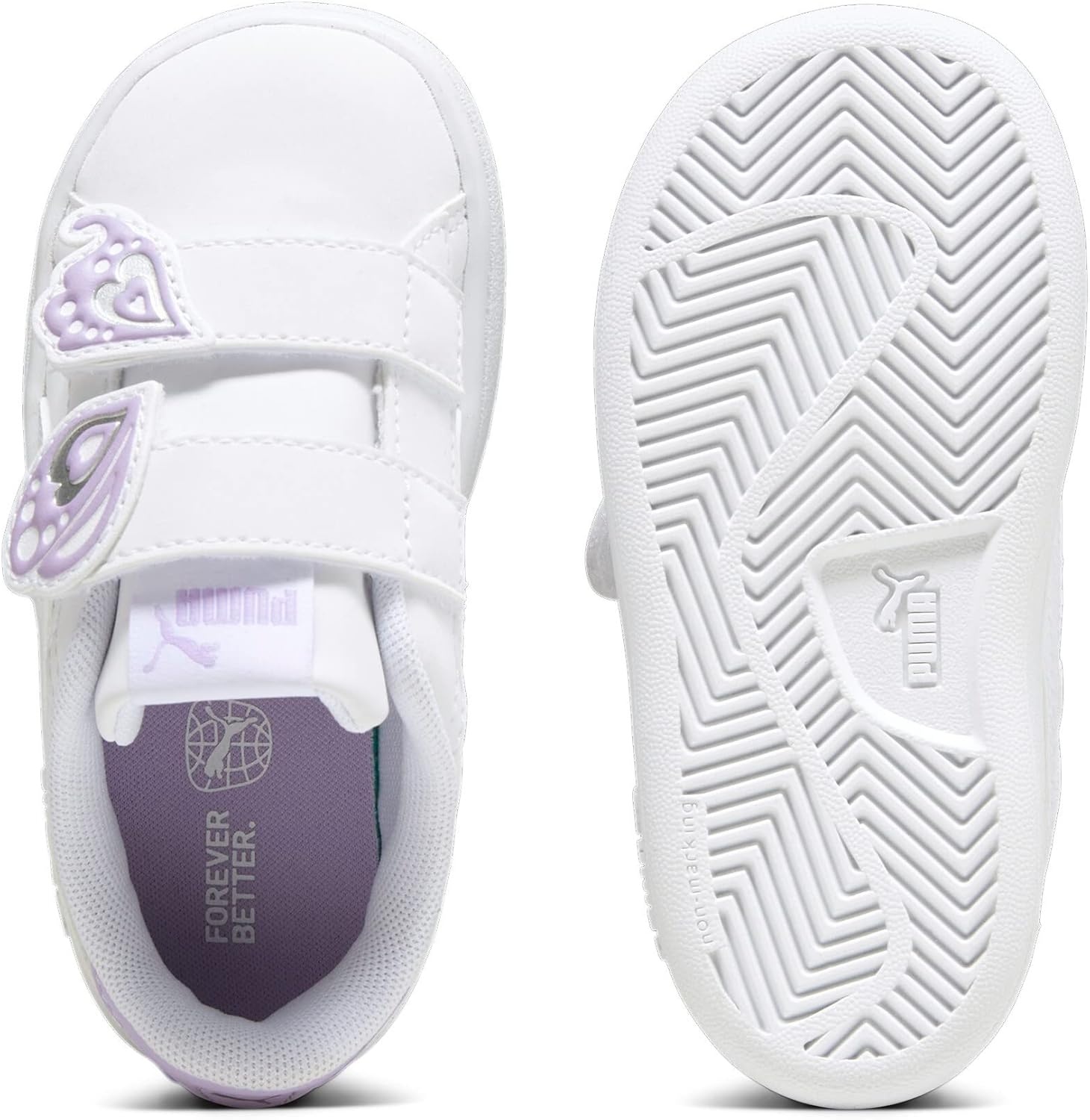 image:imagePuma UnisexChild Smash Hook and LoopPuma Whitevivid Violetpuma Silver