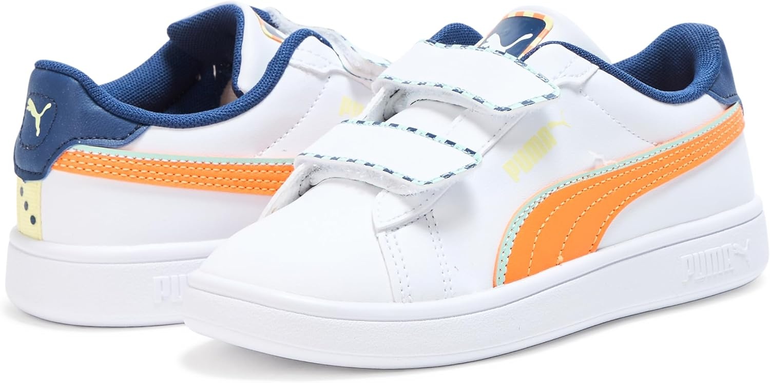 image:imagePuma UnisexChild Smash Hook and LoopWhiteorange Glo Ah25
