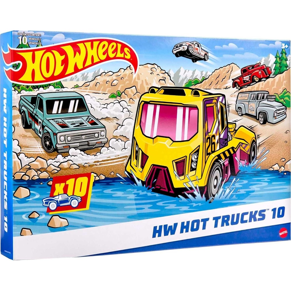 image:imageHot Wheels 164 Scale Toy Trucks Set of 10 DieCast Stunt Utility Racing amp Other Toy Pickup Trucks or Vans Modern amp Retro Models Styles May Vary10Pack Trucks