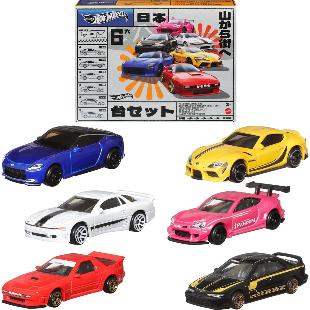 image:imageHot Wheels Car Culture Premium 6Pack Set of 6 DieCast 164 Scale Euro Style Vehicles with Elevated Deco Styles May VaryJapanese 6Pack