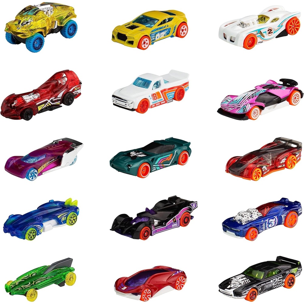 image:imageHot Wheels Toy Cars Bundle of 15 164 Scale Vehicles with 3 Themes HW City XRaycers amp Track Pack15 DieCast Cars Style 1