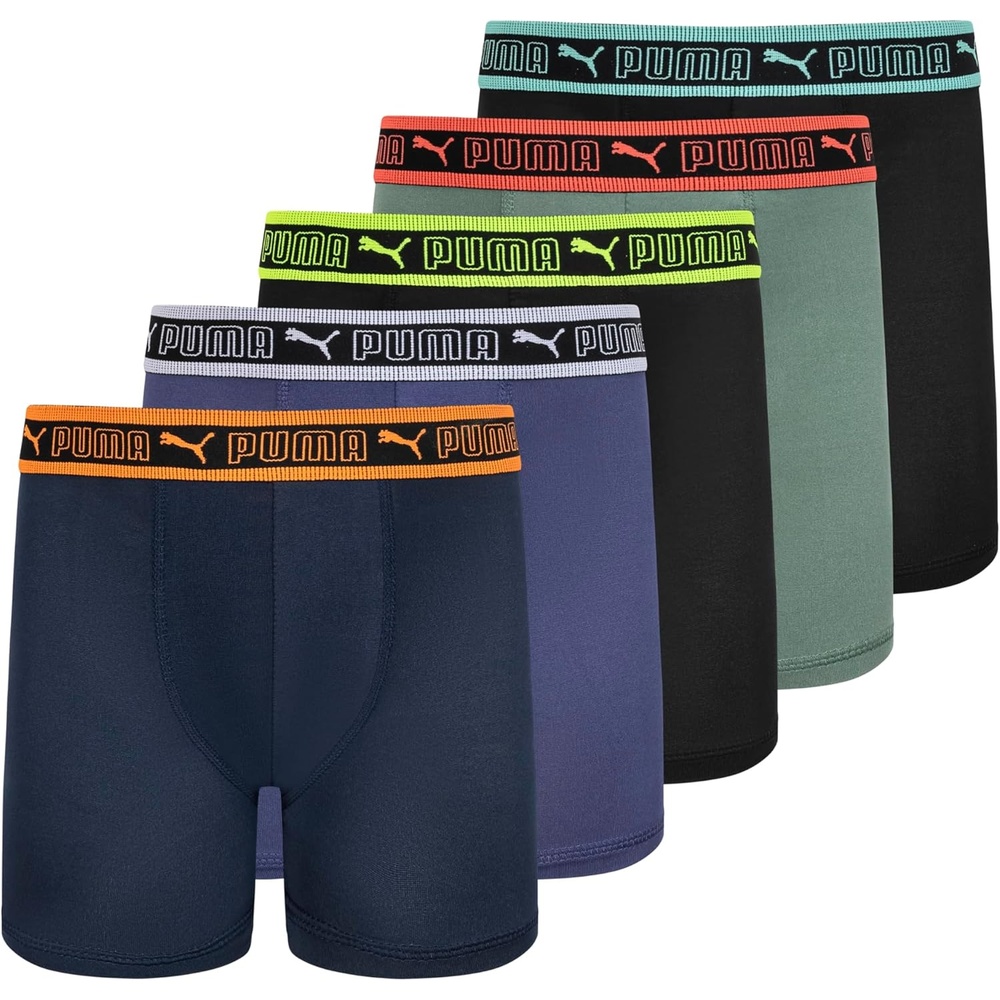 image:imagePUMA Boys 5 Pack Performance Boxer BriefsBlueGreen