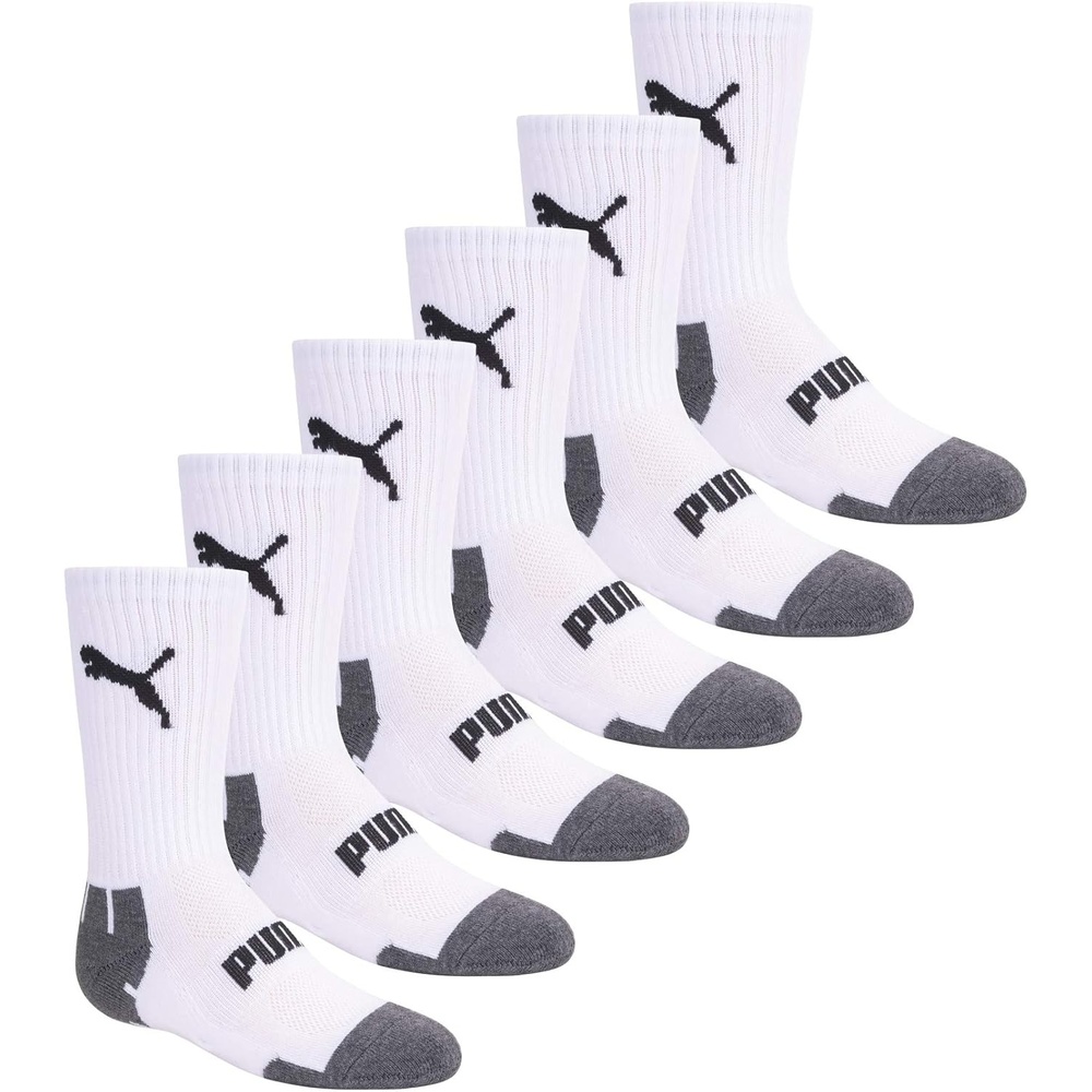 image:imagePUMA Boys Crew Socks 6PackWhiteMulti