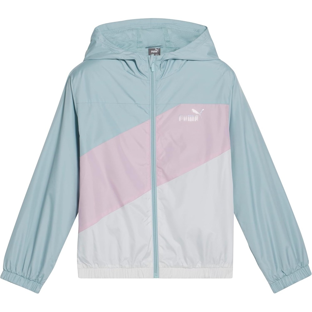 image:imagePUMA Girls Windbreaker Jacket Zip Up Closure LightweightTurquoise Aqua