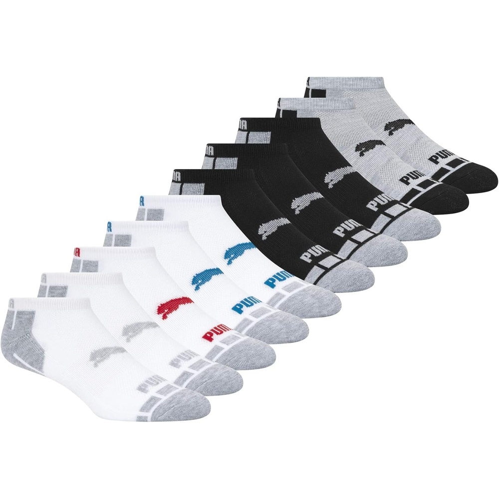 image:imagePUMA Kids 10 Pack Low Cut SocksWhiteMulti