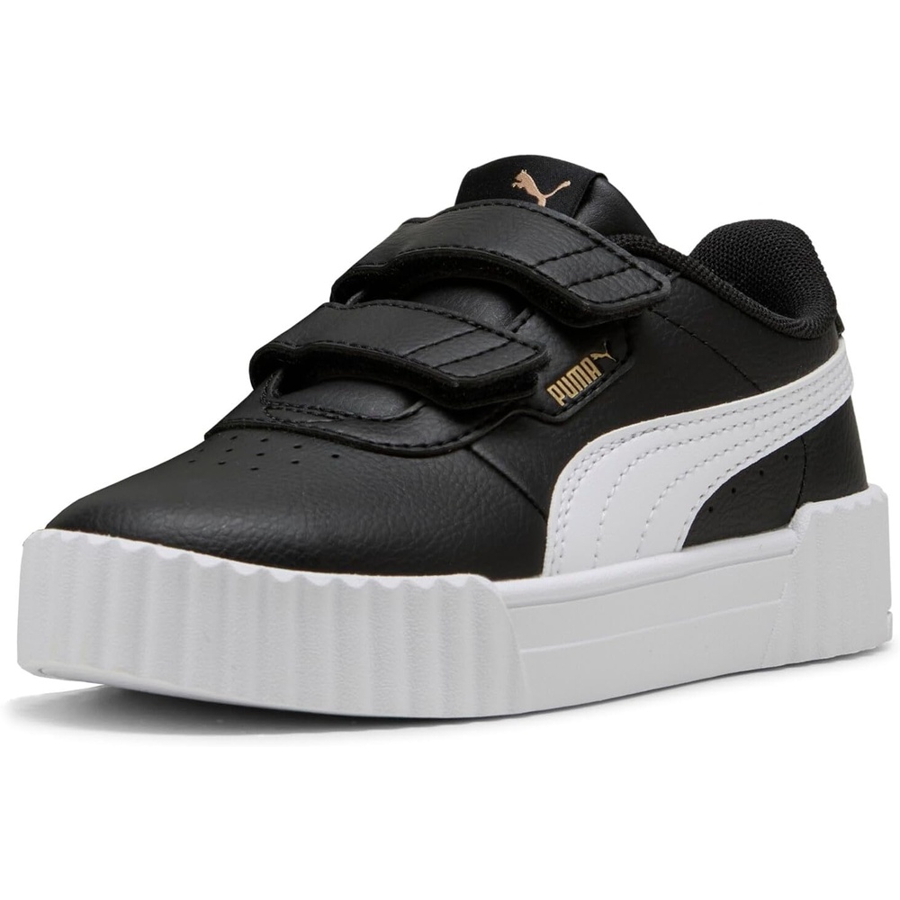 image:imagePUMA Kids Girls Carina 30 V Sneakers Shoes CasualBlackwhitegold Ah25
