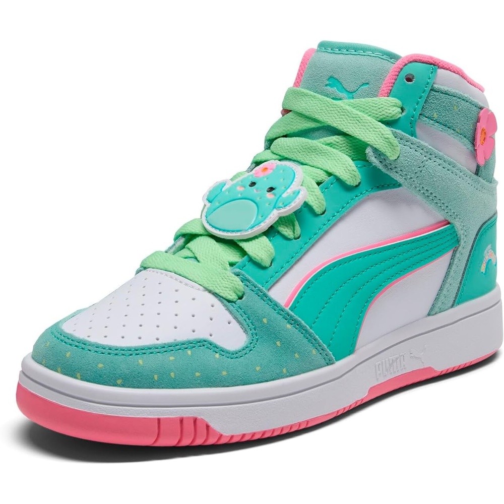 image:imagePUMA Kids Girls X Rebound Layup Graciela Mid Sneakers Shoes Casual GreenMintpuma Whitemint Melt