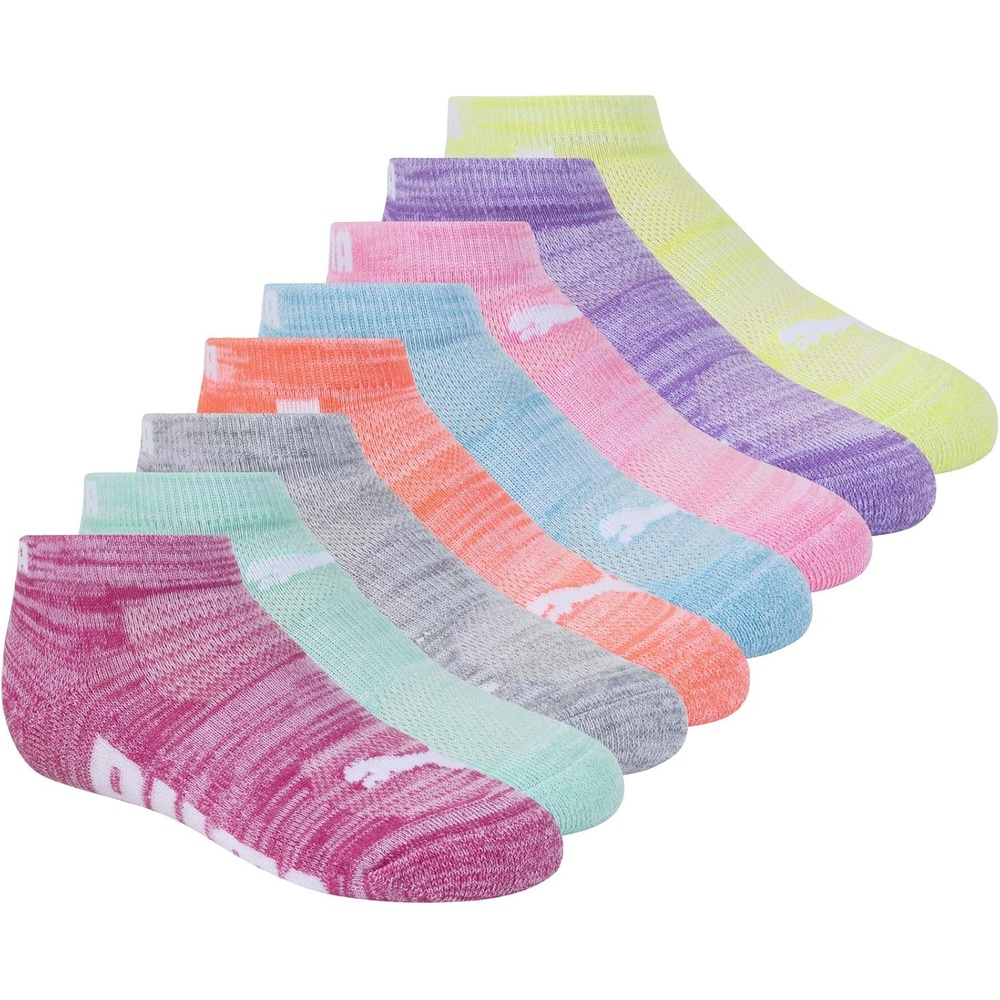 image:imagePUMA Kids Low Cut Extra Cushion amp Arch Support Socks 8PackPink Combo