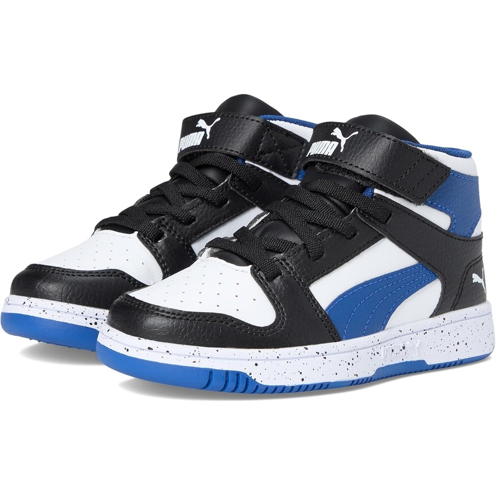 image:imagePUMA Kids Rebound Layup Mid Hook and Loop SneakersBlackpro Bluewhite Ah25