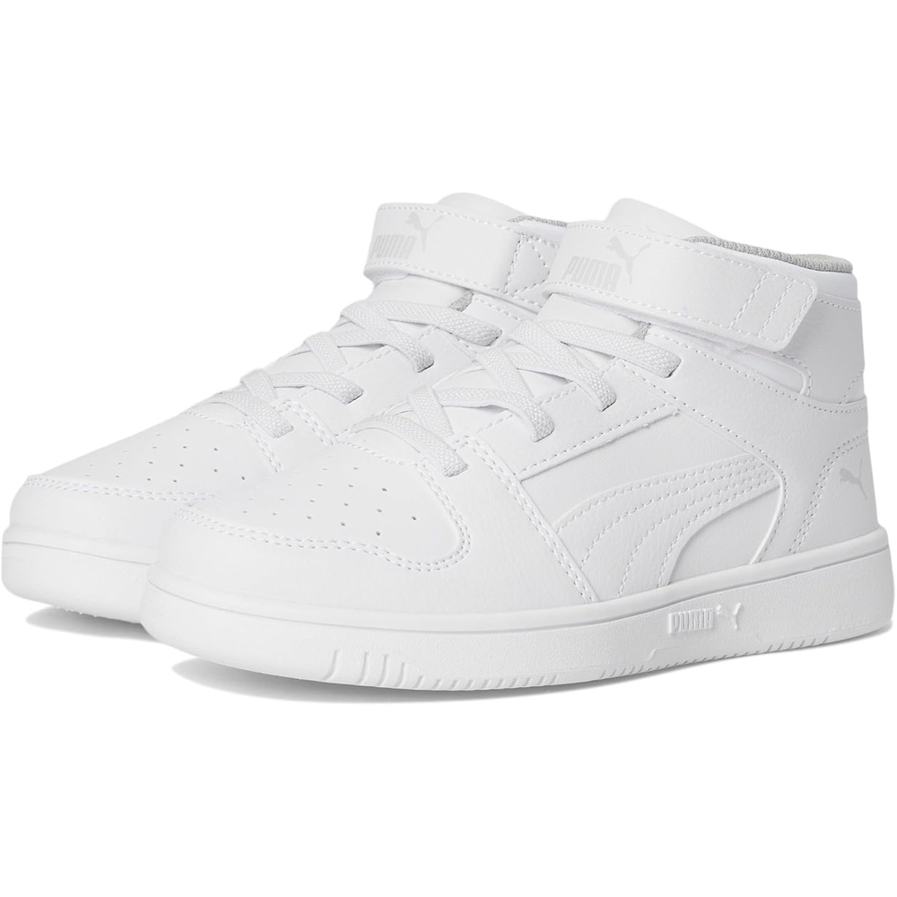 image:imagePUMA Kids Rebound Layup Mid Hook and Loop SneakersPuma WhiteGray Violet
