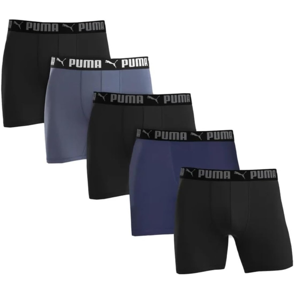 image:imagePUMA Mens 5 Pack Performance Boxer BriefsBlackBlue