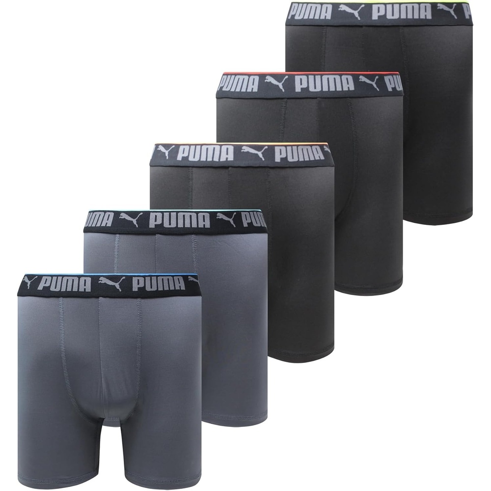 image:imagePUMA Mens 5 Pack Performance Boxer BriefsGreyBright