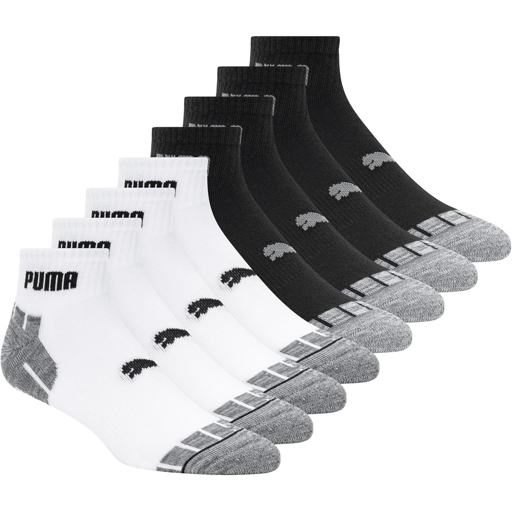 image:imagePUMA Mens Quarter Crew Socks 8packWhiteGrey