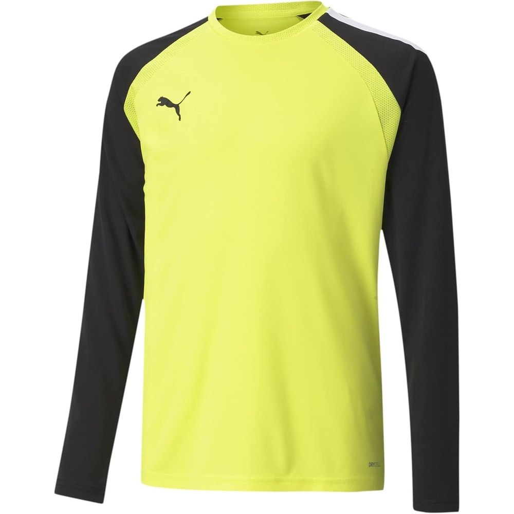 image:imagePUMA unisex child Team Pacer Goalkeeper Long Sleeve Jersey T Shirt Fluorescent Yellowpuma Blackpuma White Small US