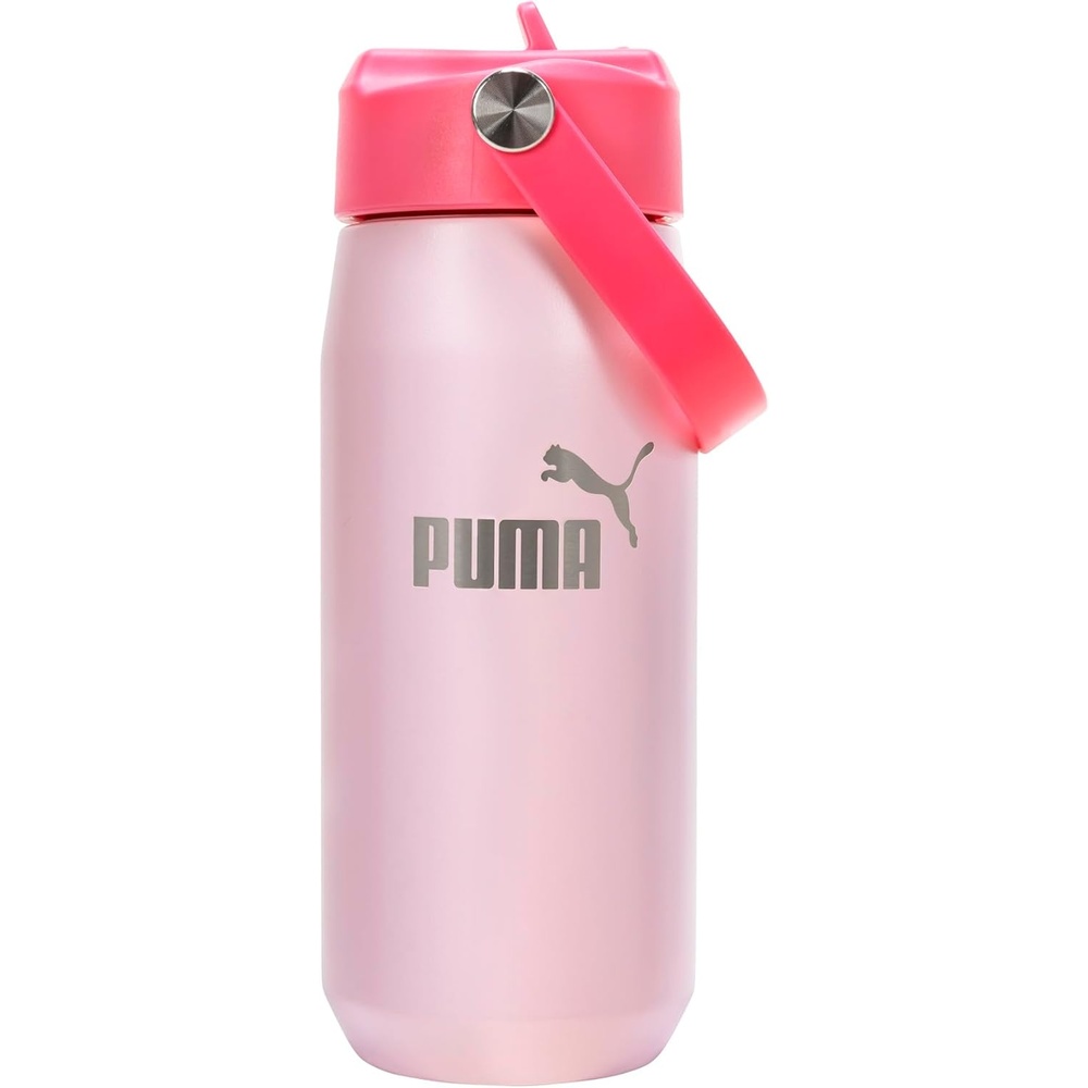 image:imagePUMA unisexadult 18oz Insulated Stainless Steel Water Bottle With Straw amp Carry HandleMagic Rose