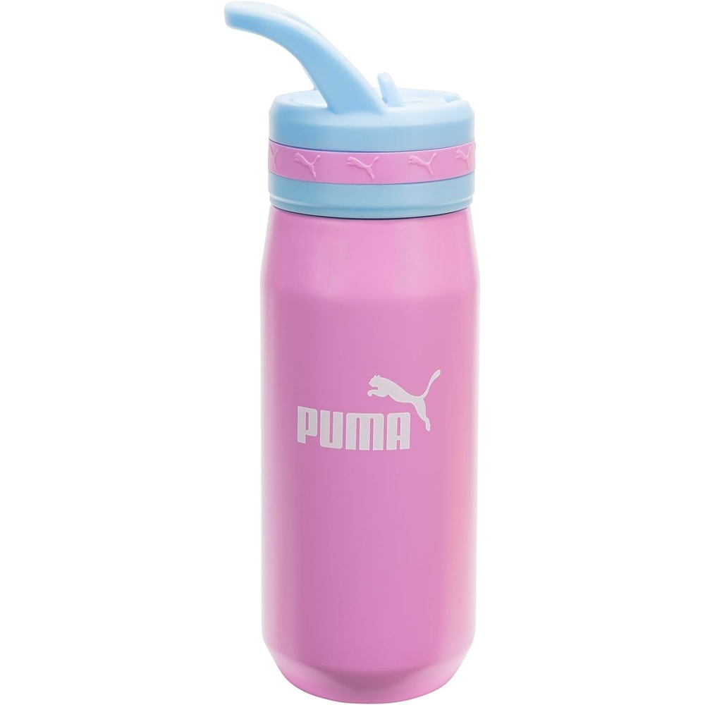 image:imagePUMA unisexadult 18oz Insulated Stainless Steel Water Bottle With Straw amp Carry HandlePixel PinkVibrant Blue