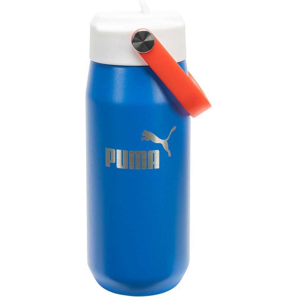 image:imagePUMA unisexadult 18oz Insulated Stainless Steel Water Bottle With Straw amp Carry HandleTeam RoyalRed