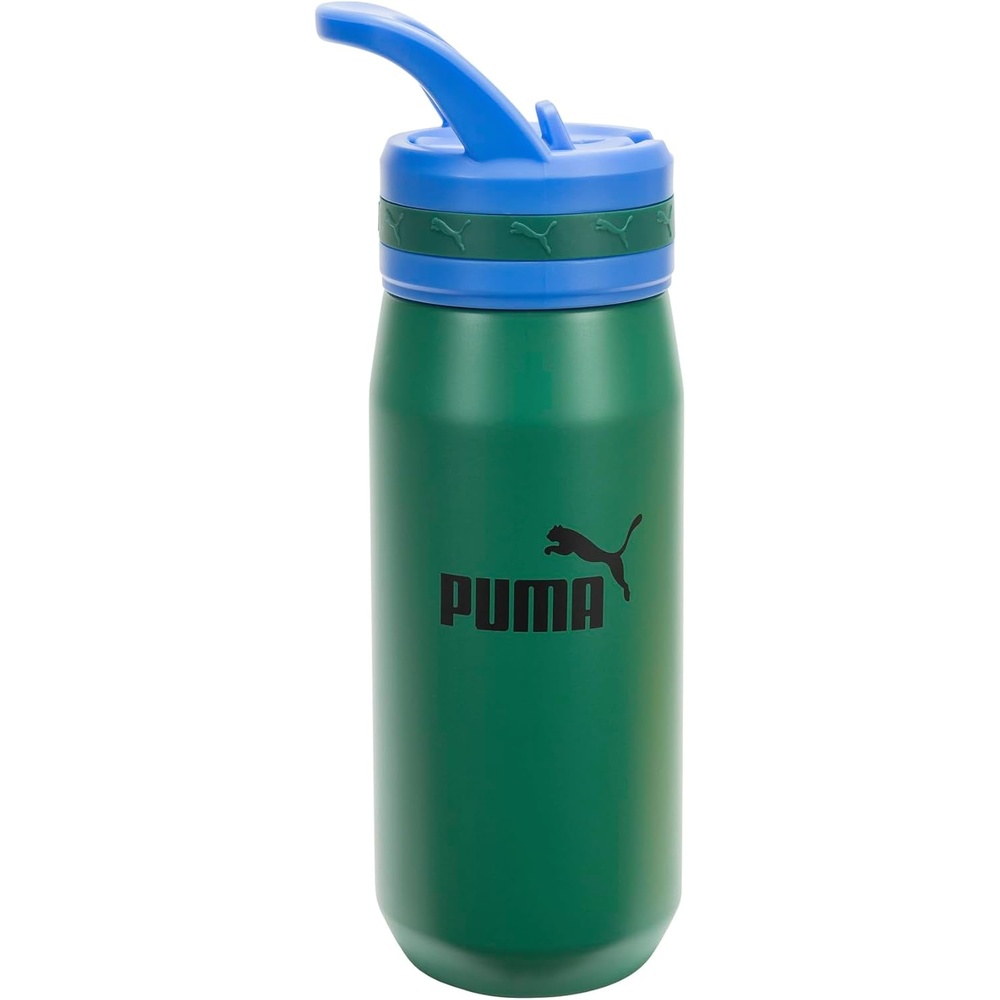 image:imagePUMA unisexadult 18oz Insulated Stainless Steel Water Bottle With Straw amp Carry HandleWild GreenMountain Blue