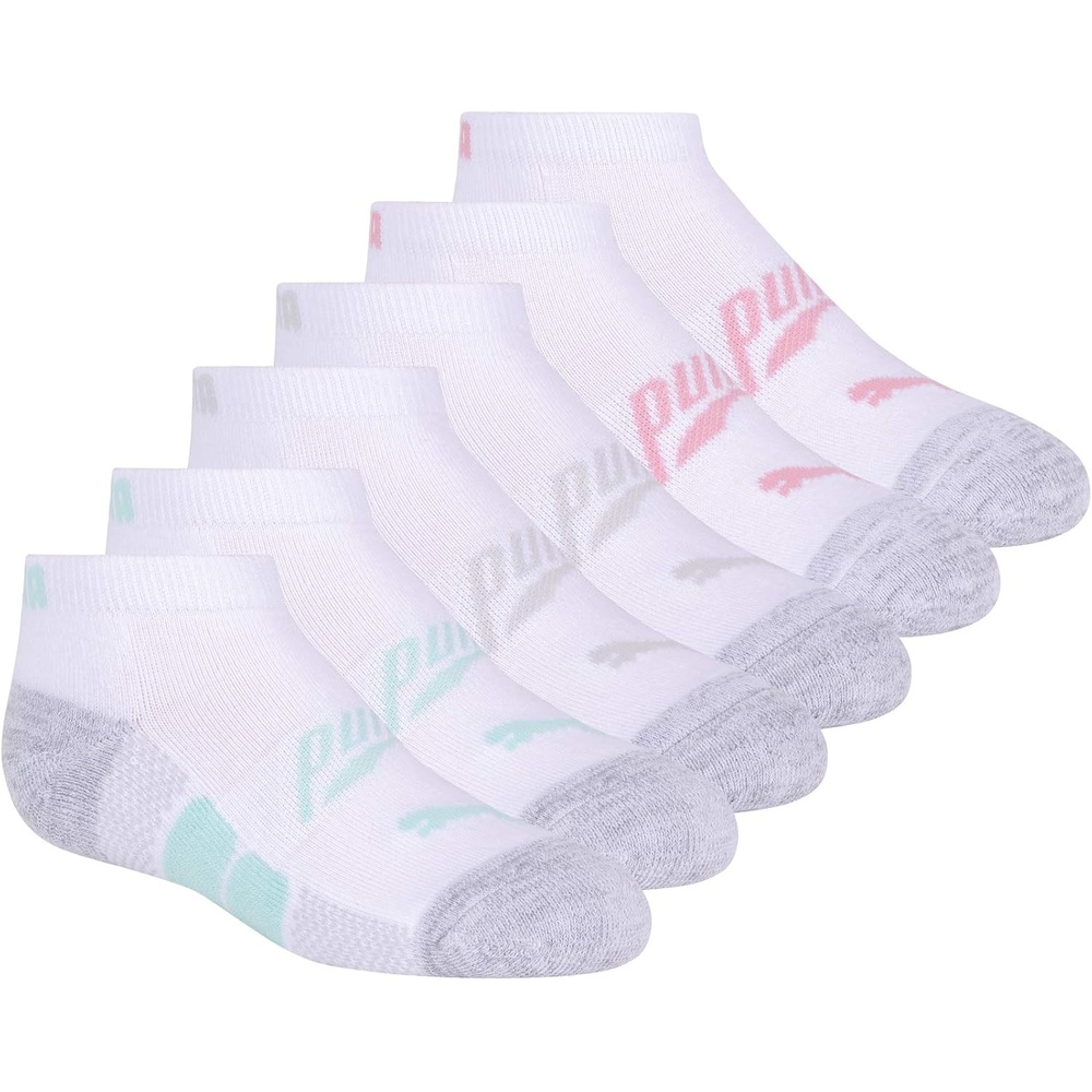 image:imagePUMA unisexchild 6 Pairs Low Cut SocksWhiteBlue