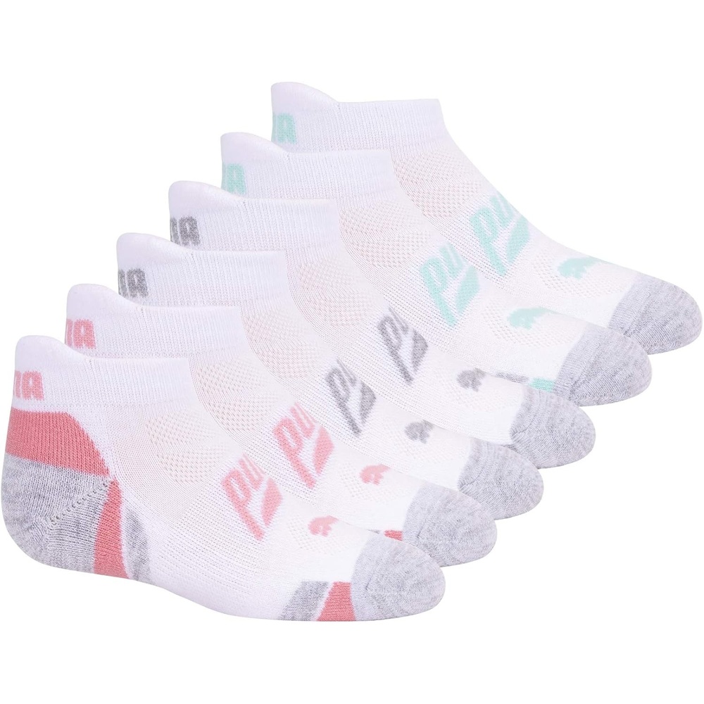 image:imagePUMA unisexchild 6 Pairs Low Cut SocksWhiteLight Pink
