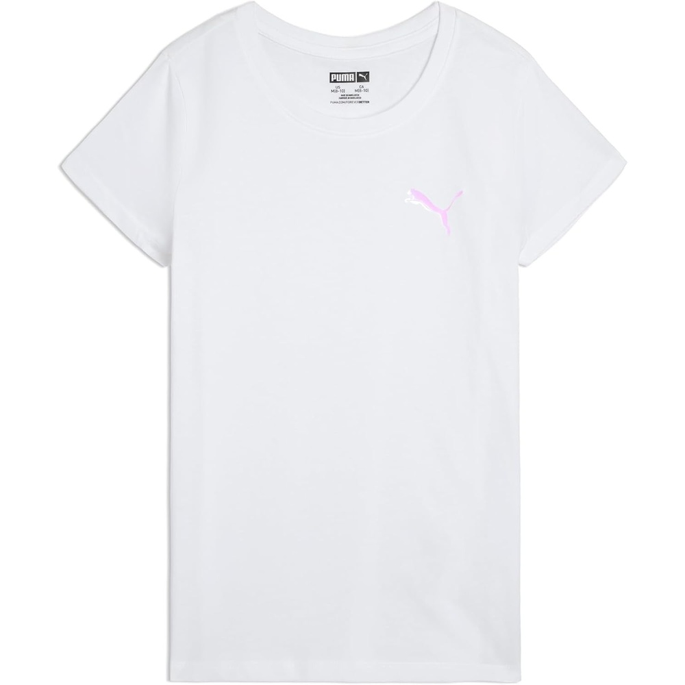 image:imagePuma Girls Core Logo Short Sleeve TShirt Crewneck Soft and LightweightPuma White