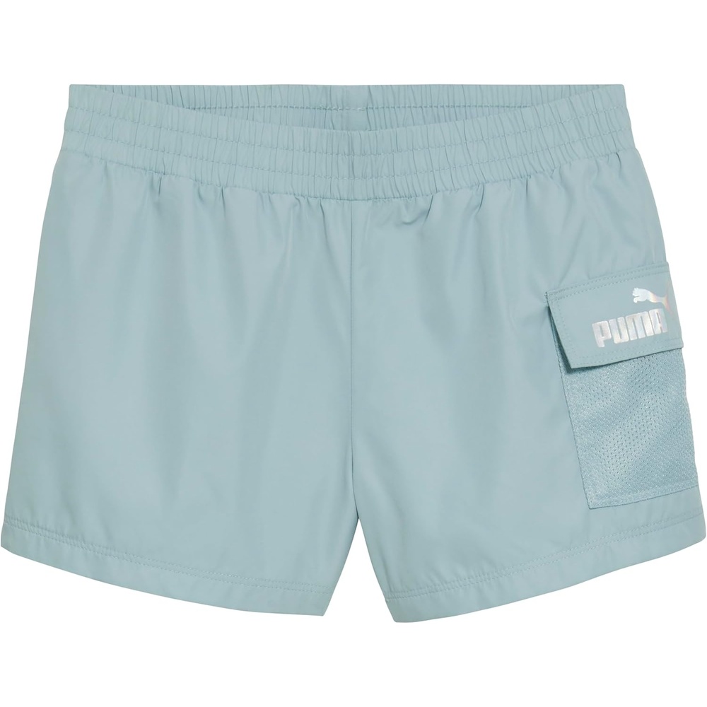 image:imagePuma Girls Fashion Shorts Elastic Waistband amp Puma Cat LogoTurquoise Surf