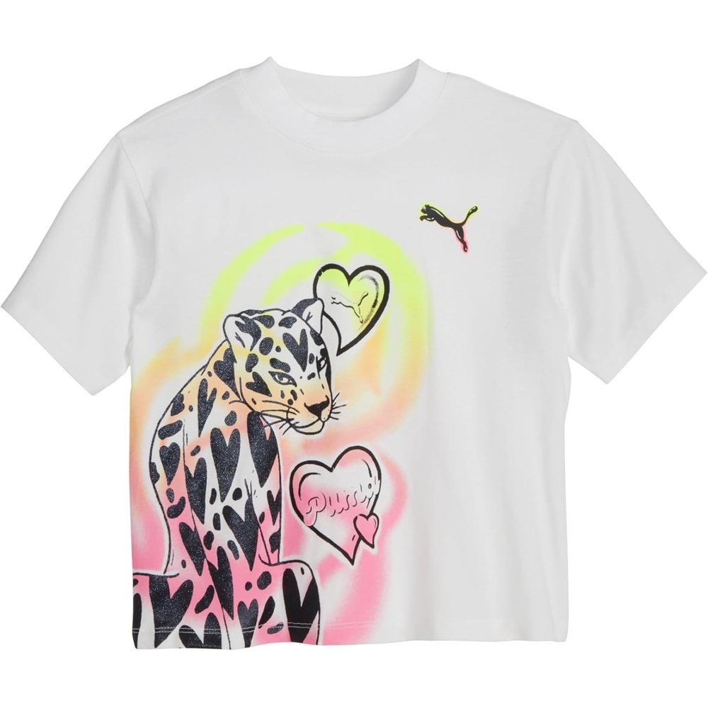 image:imagePuma Girls Short Sleeve TShirt Fashion Prints amp Colors Soft and ComfortableAirbrush White