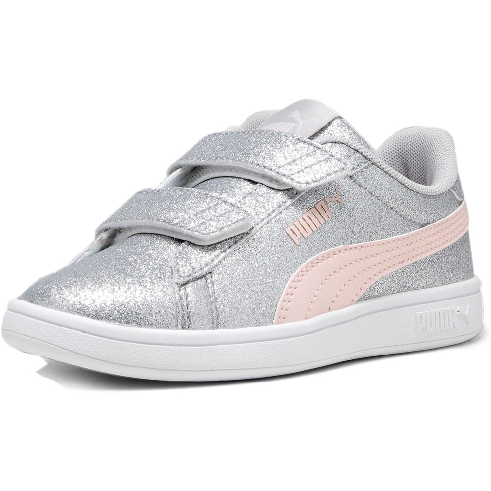 image:imagePuma UnisexChild Smash Hook and LoopGlitz Glam Glacial Grayfrosty Pink